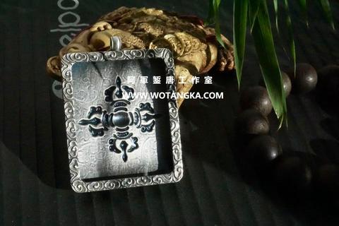 沃唐卡嘎乌盒 Ghau1006 云纹十字金刚杵嘎乌盒 实物图1