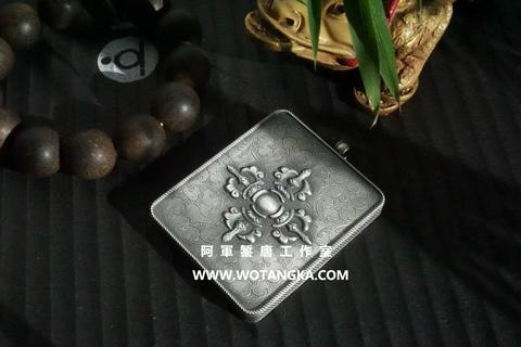 沃唐卡嘎乌盒 Ghau1006 云纹十字金刚杵嘎乌盒 实物图2