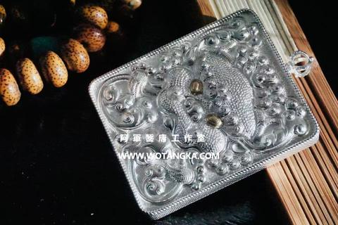 沃唐卡嘎乌盒 Ghau1038 云纹支扎巴兽嘎乌盒 实物图1