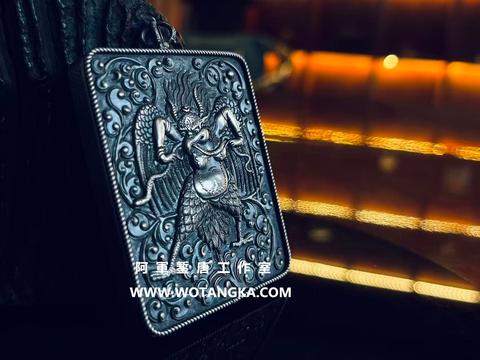 沃唐卡嘎乌盒 Ghau1419 云纹大鹏金翅鸟嘎乌盒 实物图1