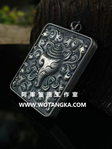沃唐卡嘎乌盒 Ghau1441 云纹右旋白螺嘎乌盒 实物图1