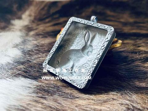 沃唐卡嘎乌盒 Ghau1903 云纹十二生肖系列之卯兔嘎乌盒 实物图2