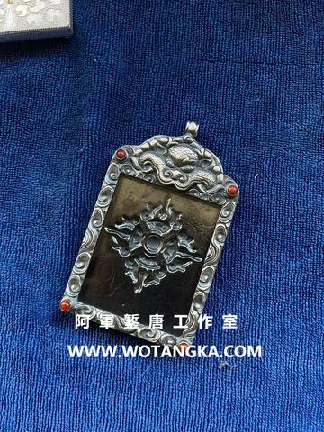 沃唐卡嘎乌盒 Ghau2881 支巴扎首纹十字金刚杵嘎乌盒 实物图2