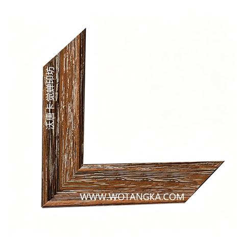 沃唐卡·觉蝉印坊画框 PictureFrame0101 复古白木纹框 实物图