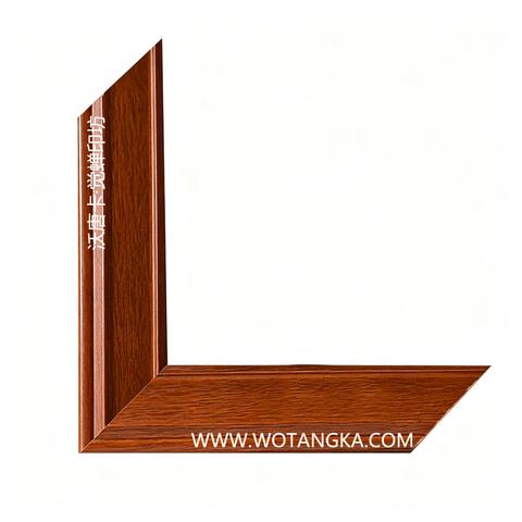 沃唐卡·觉蝉印坊画框 PictureFrame0105 中式双凹槽红棕木线条框 实物图