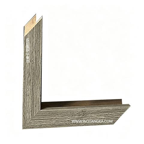 沃唐卡·觉蝉印坊画框 PictureFrame0108 风化做旧灰橡木纹线条框 实物图