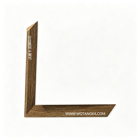 沃唐卡·觉蝉印坊画框 PictureFrame0110 复古深胡桃木纹线条框 实物图