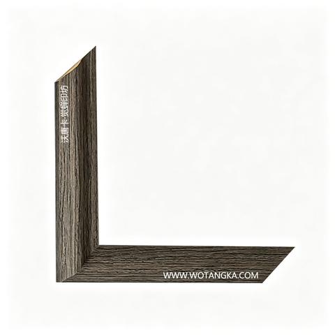沃唐卡·觉蝉印坊画框 PictureFrame0111 烟熏黑橡木纹线条框 实物图