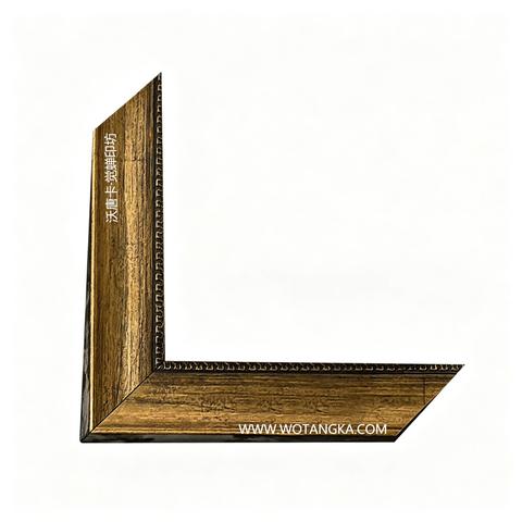 沃唐卡·觉蝉印坊画框 PictureFrame0113 仿古做旧古铜金木纹线条框 实物图