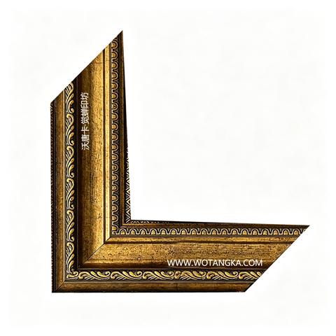 沃唐卡·觉蝉印坊画框 PictureFrame0116 欧式复古做旧描金雕花框 实物图