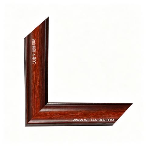 沃唐卡·觉蝉印坊画框 PictureFrame0118 红棕樱桃木纹线条框 实物图