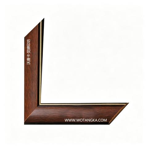 沃唐卡·觉蝉印坊画框 PictureFrame0120 胡桃木细描金边纹线条框 实物图