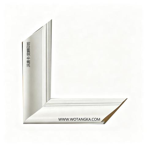 沃唐卡·觉蝉印坊画框 PictureFrame0123 纯白立体沟槽素面框 实物图