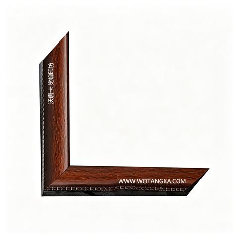 沃唐卡·觉蝉印坊画框 PictureFrame0126 复古棕木黑珠点纹线条框 实物图