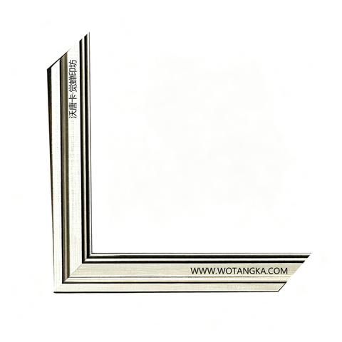 沃唐卡·觉蝉印坊画框 PictureFrame0134 亮银金属拉丝纹理框条 实物图
