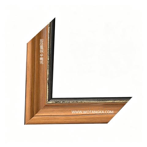 沃唐卡·觉蝉印坊画框 PictureFrame0144 仿金丝柚木黑底碎金直纹框条 实物图