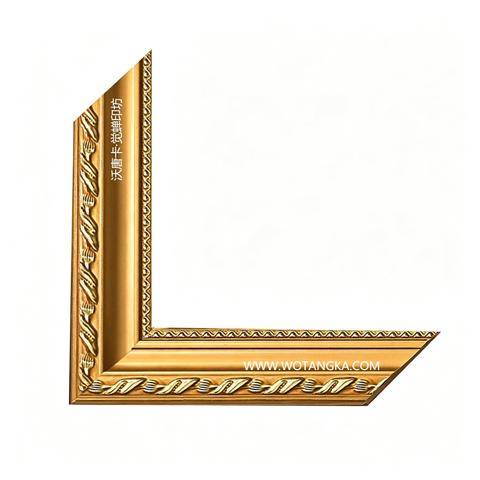 沃唐卡·觉蝉印坊画框 PictureFrame0149 欧式古典扭绳珠边金框 实物图