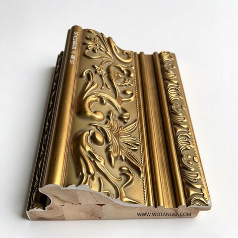 沃唐卡·觉蝉印坊画框 PictureFrame0200 欧式莨苕雕花金色实木画框条 实物图