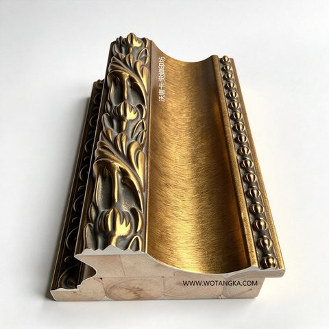 沃唐卡·觉蝉印坊画框 PictureFrame0202 欧式莨苕雕花擦金实木画框条 实物图