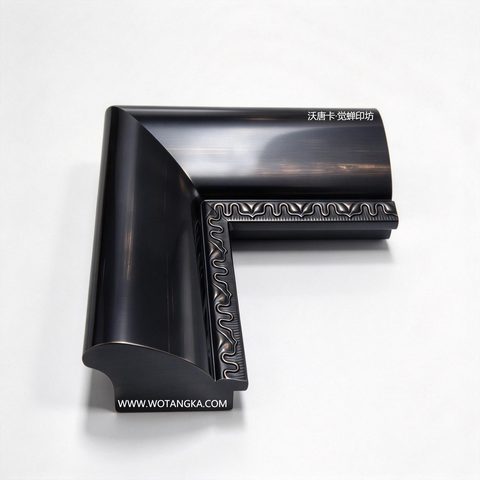 沃唐卡·觉蝉印坊画框 PictureFrame0208 黑古铜拉丝圆弧宽边画框条 实物图