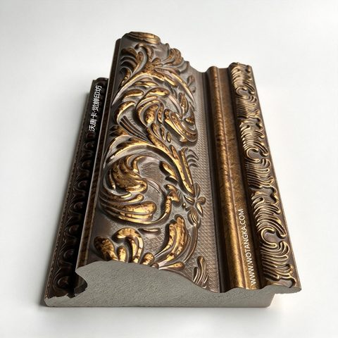 沃唐卡·觉蝉印坊画框 PictureFrame0223 欧式古典仿古金满雕莨苕画框条 实物图