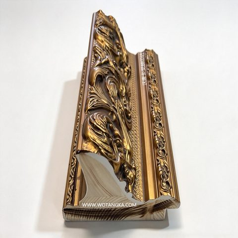 沃唐卡·觉蝉印坊画框 PictureFrame0226 巴洛克华丽金实木仿古满雕莨苕画框条 实物图