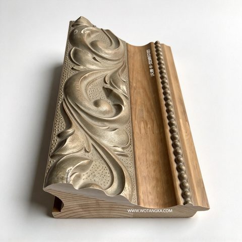 沃唐卡·觉蝉印坊画框 PictureFrame0228 法式乡村原木做旧香槟金莨苕实木画框条 实物图